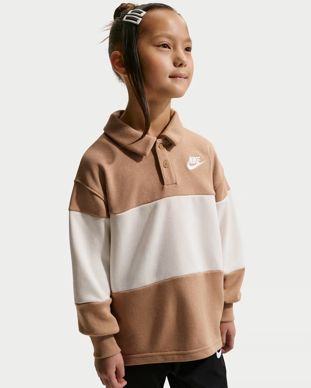 나이키 키즈 티셔츠 일본 아동 긴팔 프렌치 테리 럭비 폴로 IU5347 2컬러