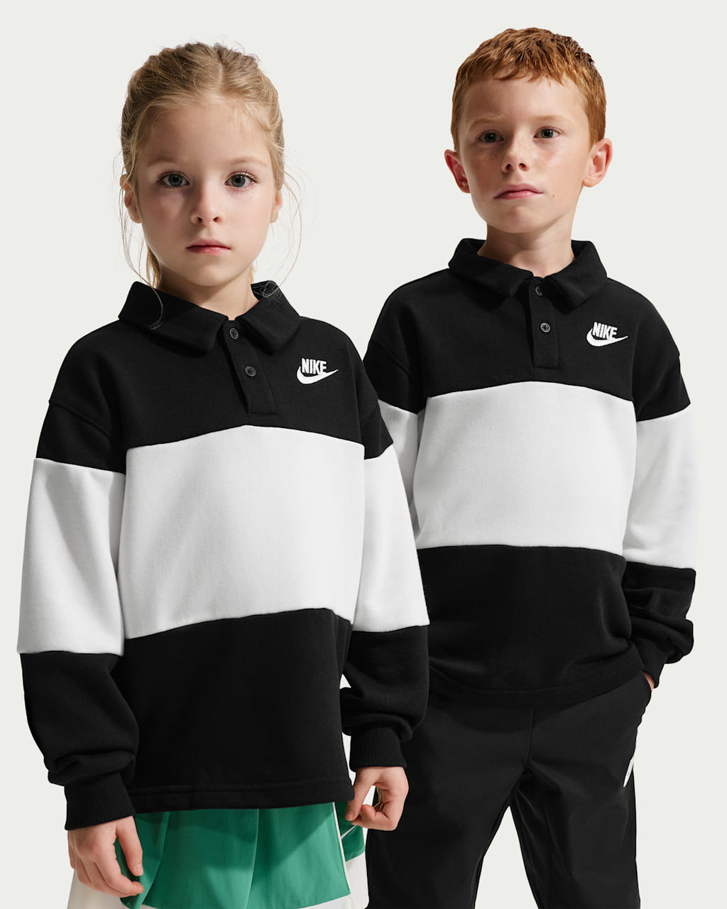 나이키 키즈 티셔츠 일본 아동 긴팔 프렌치 테리 럭비 폴로 IU5347 2컬러