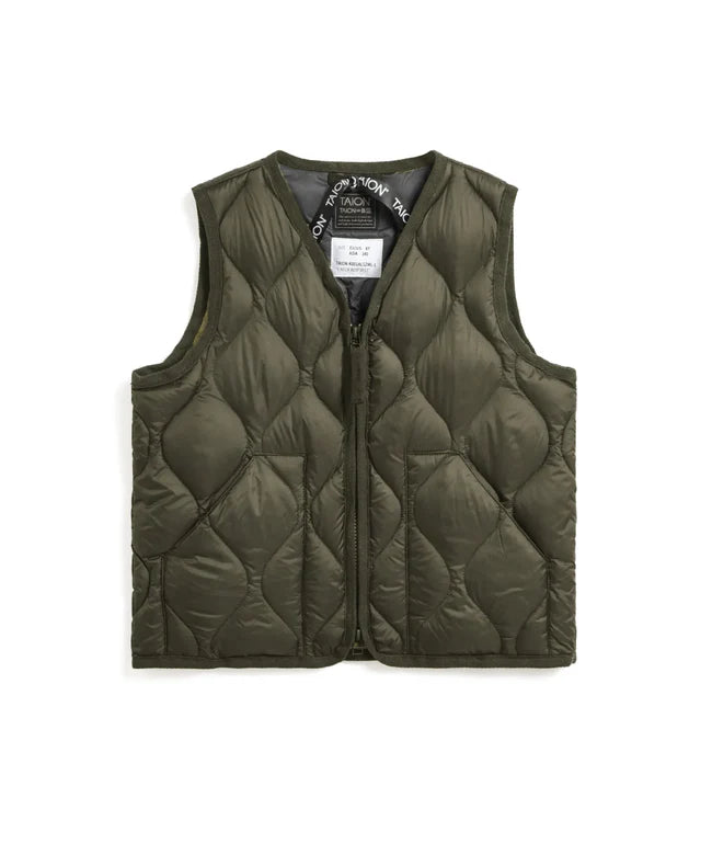 타이온 키즈 패딩 조끼 일본 TAION 베스트 밀리터리 브이넥  지퍼 이너 8컬러