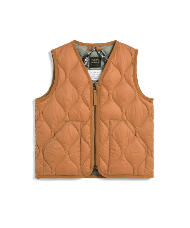 타이온 키즈 패딩 조끼 일본 TAION 베스트 밀리터리 브이넥  지퍼 이너 8컬러