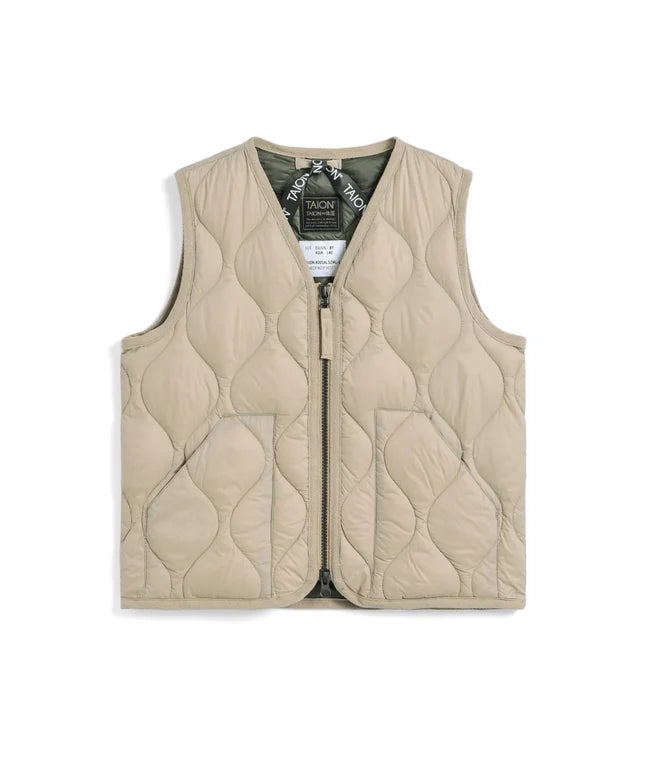 타이온 키즈 패딩 조끼 일본 TAION 베스트 밀리터리 브이넥  지퍼 이너 8컬러