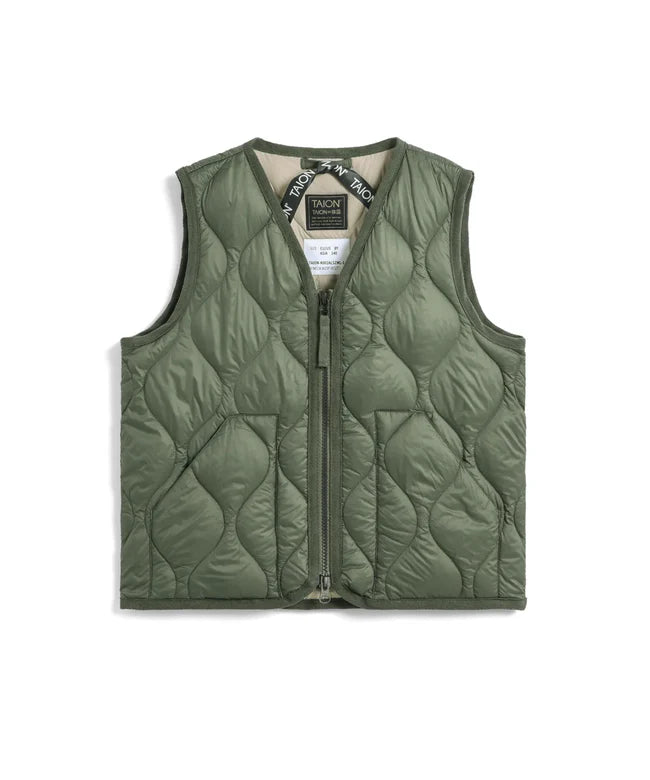 타이온 키즈 패딩 조끼 일본 TAION 베스트 밀리터리 브이넥  지퍼 이너 8컬러