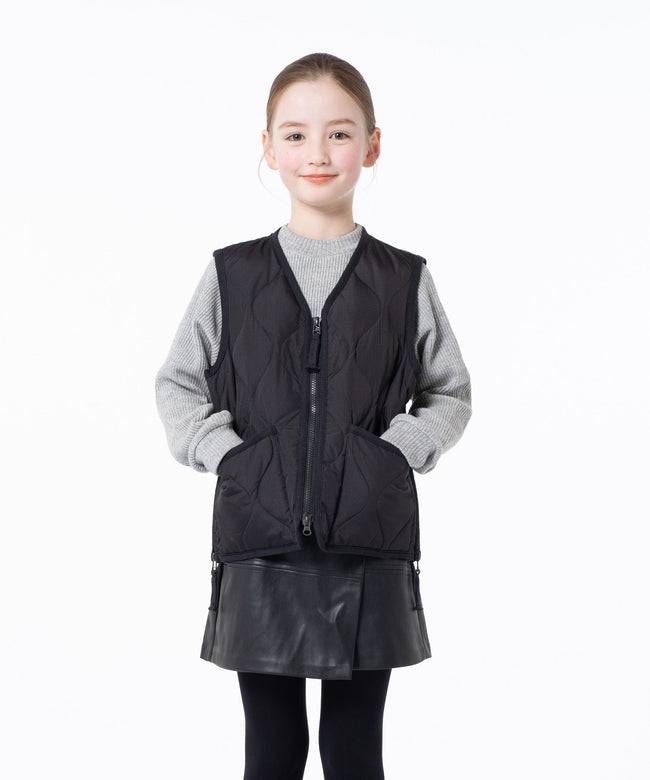 타이온 키즈 패딩 조끼 일본 TAION 베스트 밀리터리 브이넥 짚업 6컬러