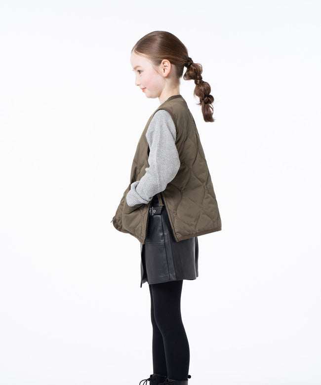 타이온 키즈 패딩 조끼 일본 TAION 베스트 밀리터리 브이넥 짚업 6컬러