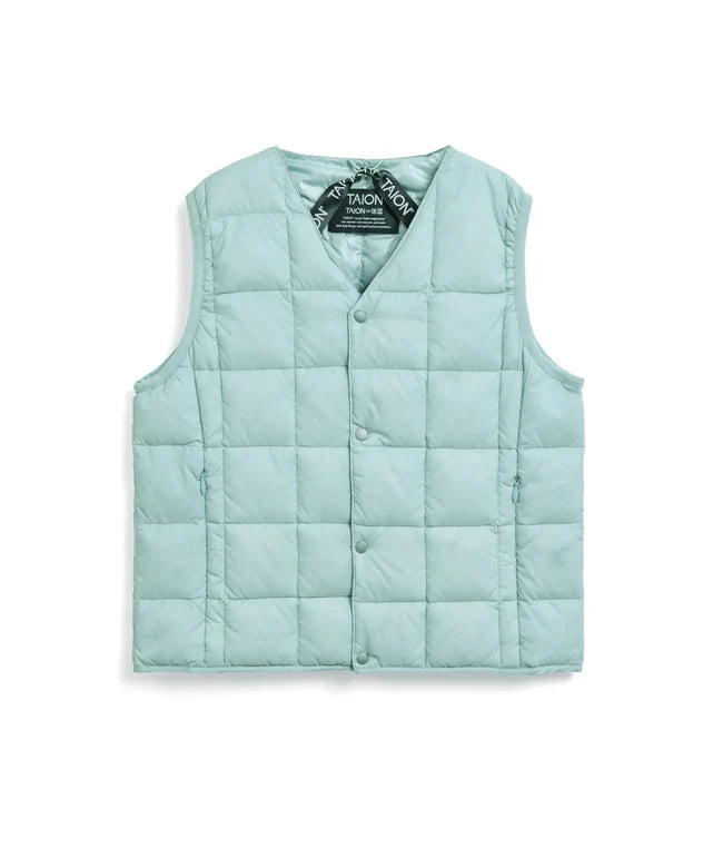 타이온 키즈 패딩조끼 일본 TAION 베스트 베이직 브이넥 46컬러