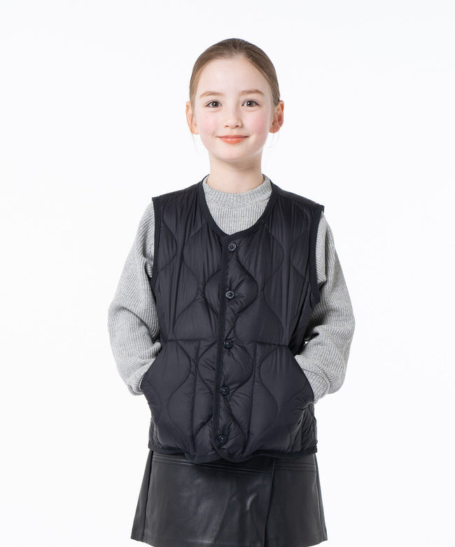 타이온 키즈 패딩 조끼 일본 TAION 베스트 밀리터리 크루넥 버튼 다운 8컬러