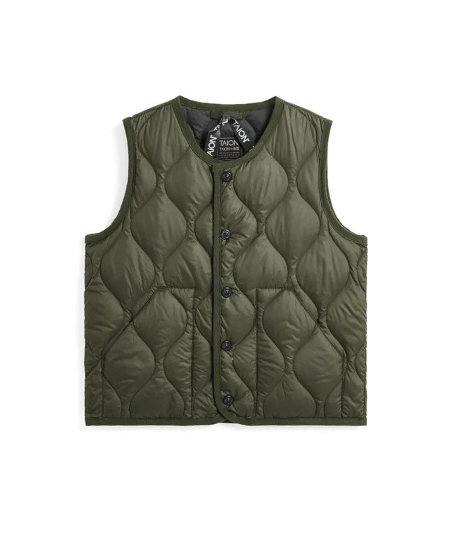 타이온 키즈 패딩 조끼 일본 TAION 베스트 밀리터리 크루넥 버튼 다운 8컬러