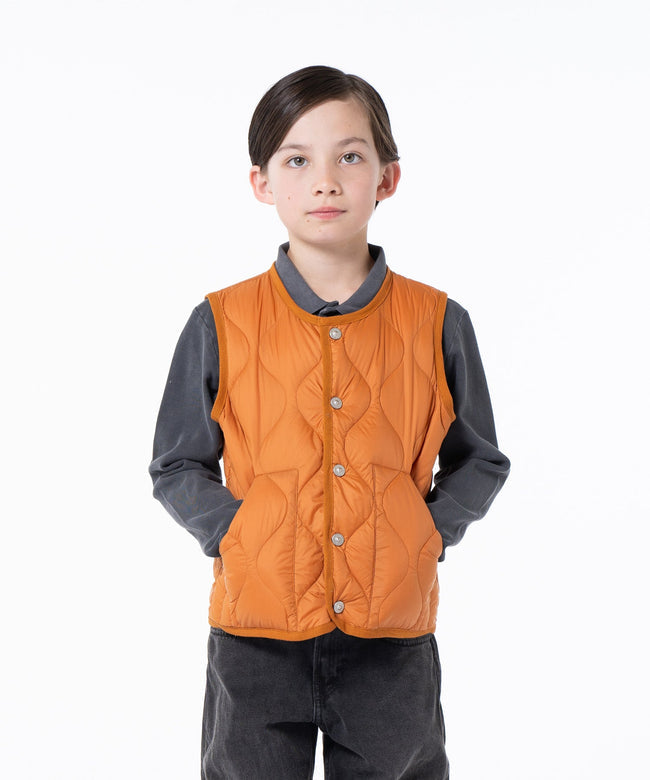 타이온 키즈 패딩 조끼 일본 TAION 베스트 밀리터리 크루넥 버튼 다운 8컬러