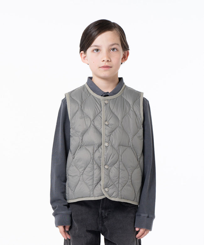 타이온 키즈 패딩 조끼 일본 TAION 베스트 밀리터리 크루넥 버튼 다운 8컬러