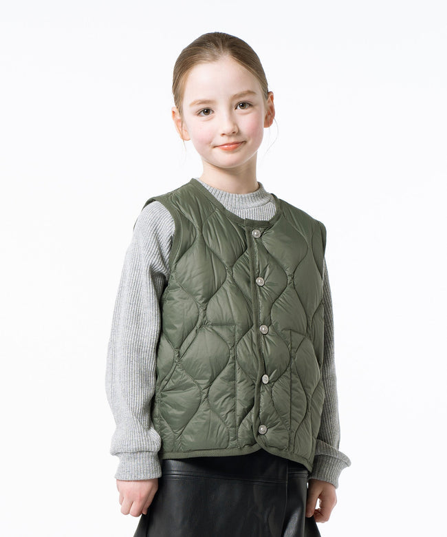 타이온 키즈 패딩 조끼 일본 TAION 베스트 밀리터리 크루넥 버튼 다운 8컬러