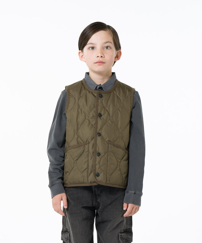 타이온 키즈 패딩 조끼 일본 TAION 베스트 밀리터리 크루넥 버튼 다운 7컬러