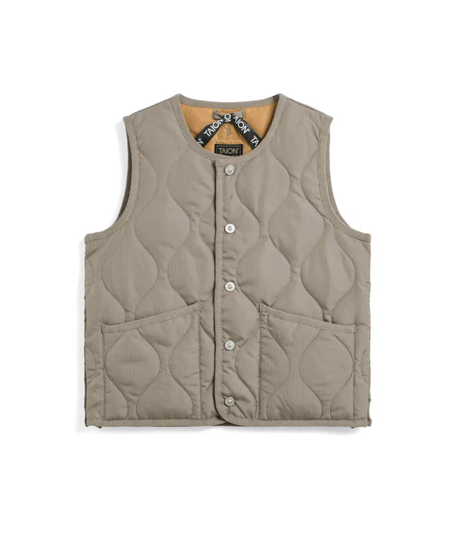 타이온 키즈 패딩 조끼 일본 TAION 베스트 밀리터리 크루넥 버튼 다운 7컬러