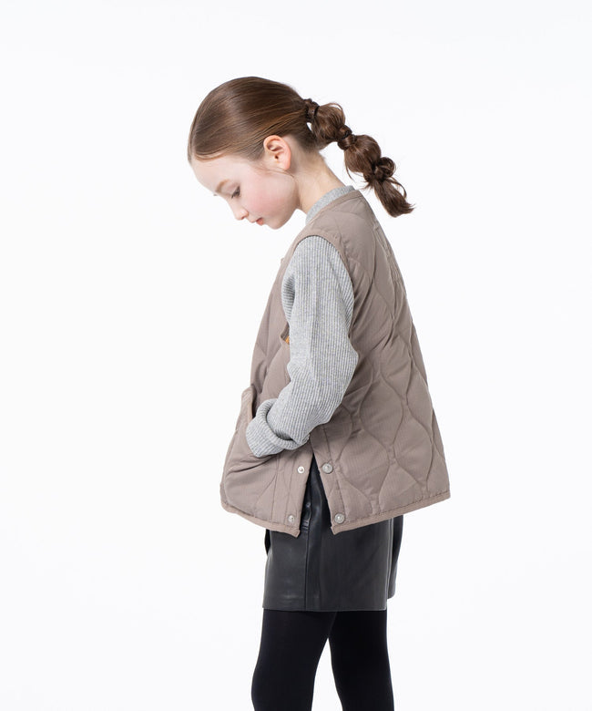 타이온 키즈 패딩 조끼 일본 TAION 베스트 밀리터리 크루넥 버튼 다운 7컬러