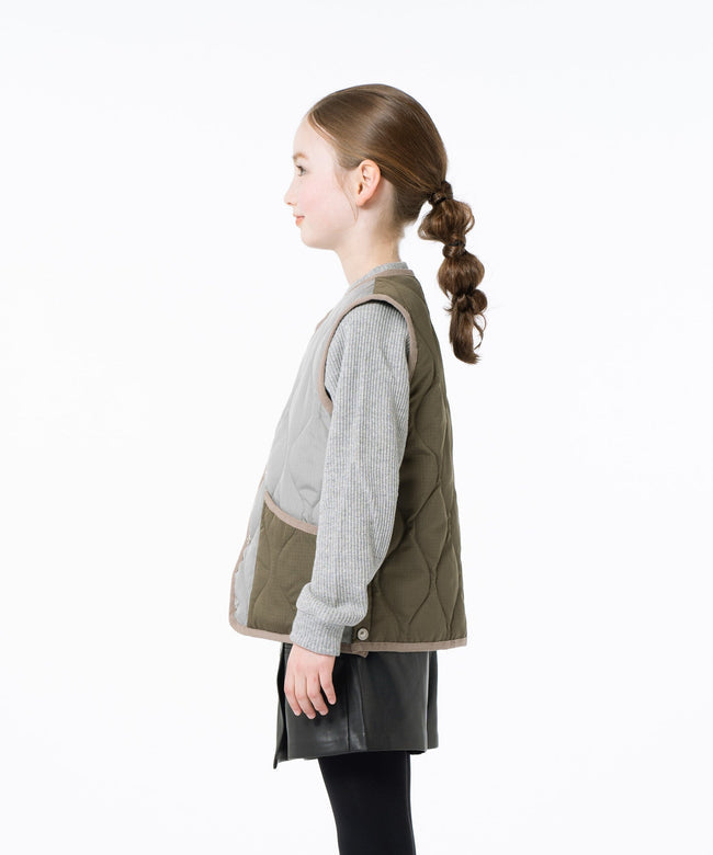 타이온 키즈 패딩 조끼 일본 TAION 베스트 밀리터리 크루넥 버튼 다운 7컬러