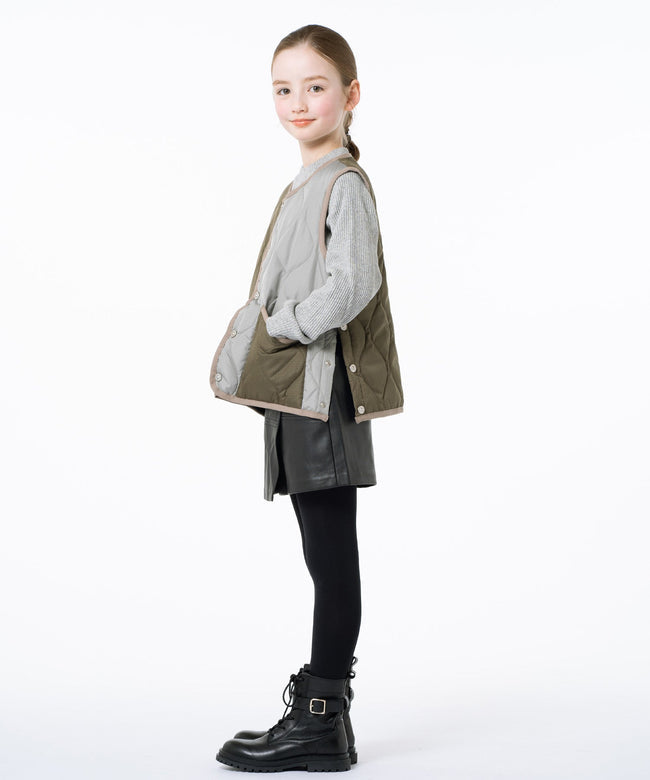 타이온 키즈 패딩 조끼 일본 TAION 베스트 밀리터리 크루넥 버튼 다운 7컬러