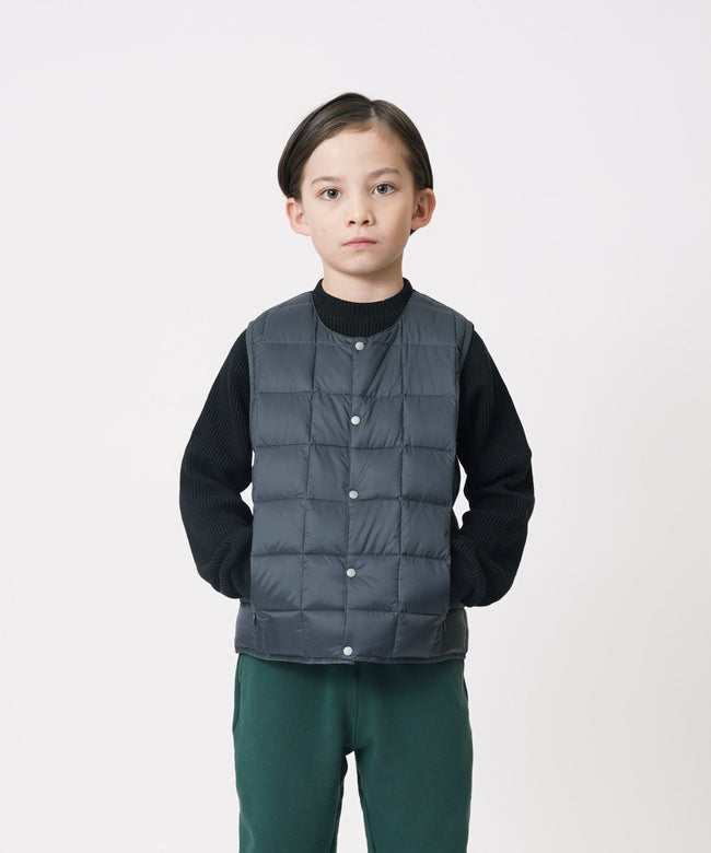 타이온 키즈 패딩 조끼 일본 TAION 베스트 베이직 크루넥 이너 다운 35컬러