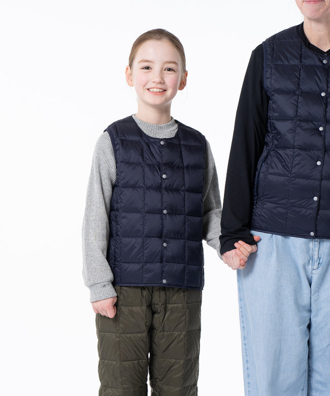 타이온 키즈 패딩 조끼 일본 TAION 베스트 베이직 크루넥 이너 다운 35컬러