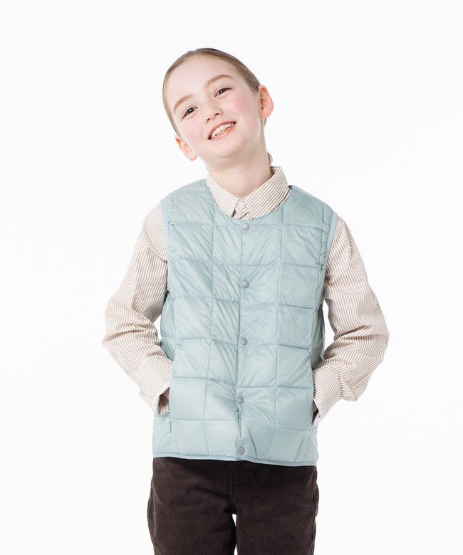 타이온 키즈 패딩 조끼 일본 TAION 베스트 베이직 크루넥 이너 다운 35컬러