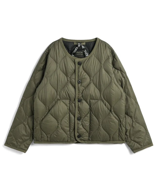 타이온 키즈 패딩 일본 TAION 밀리터리 크루넥 버튼 다운 재킷 9컬러