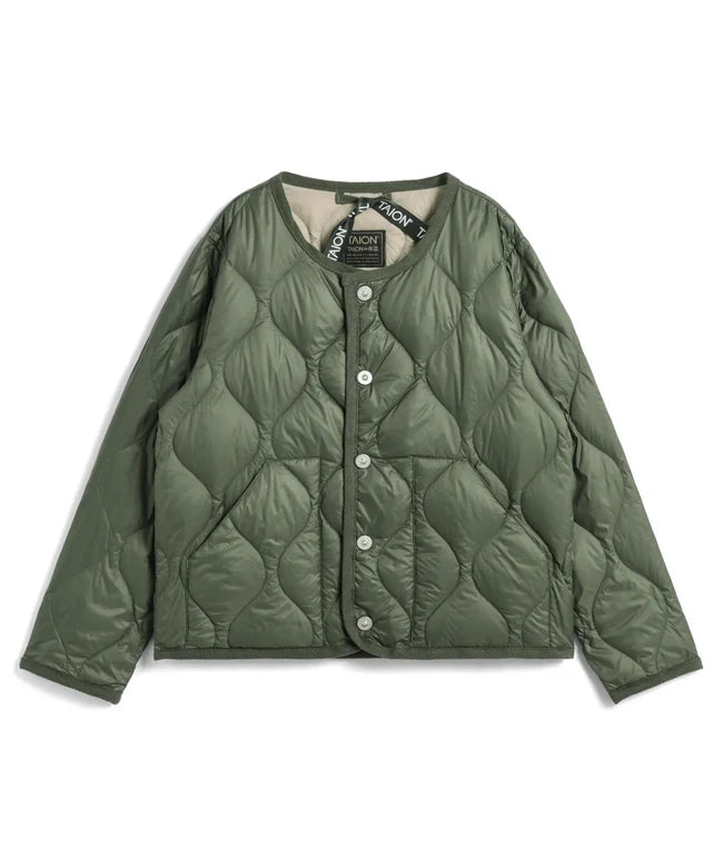 타이온 키즈 패딩 일본 TAION 밀리터리 크루넥 버튼 다운 재킷 9컬러