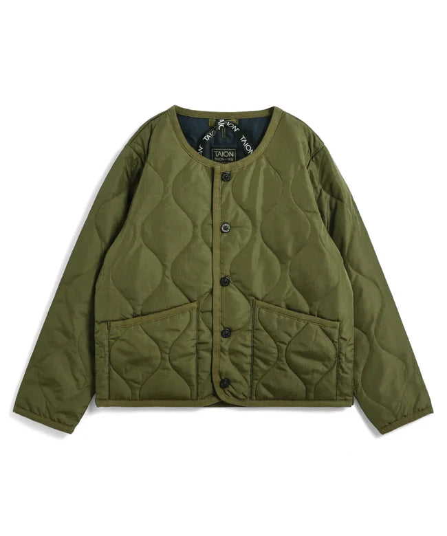타이온 키즈 패딩 일본 TAION 밀리터리 크루넥 버튼 다운 재킷 6컬러