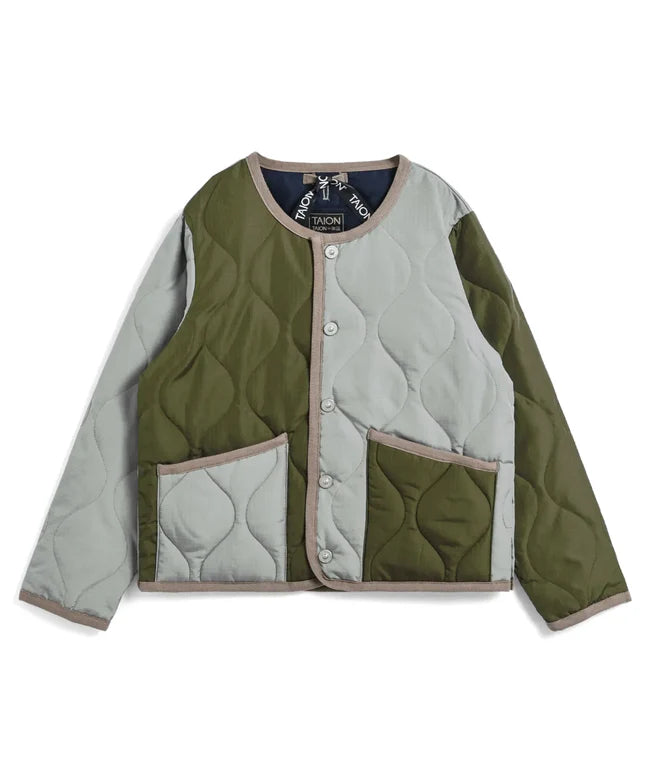 타이온 키즈 패딩 일본 TAION 밀리터리 크루넥 버튼 다운 재킷 6컬러