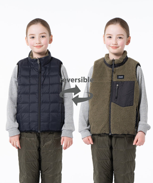 타이온 키즈 패딩 조끼 일본 TAION 베스트 마운틴 리버시블 다운 보아 14컬러