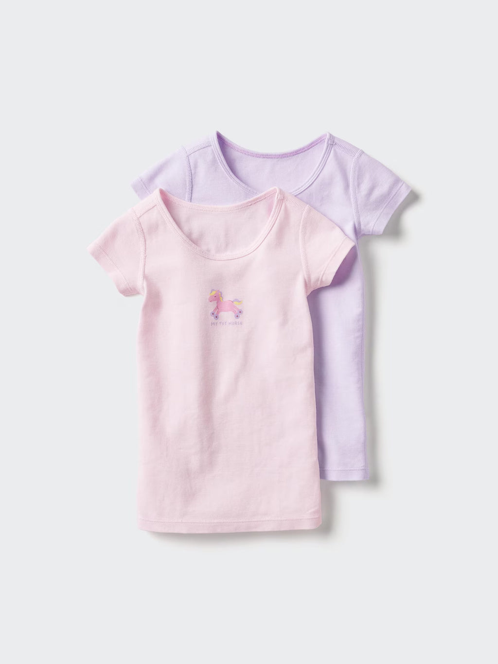 일본 유니클로 베이비 내의 코튼 후리스 이너 티셔츠 2장 세트 3컬러