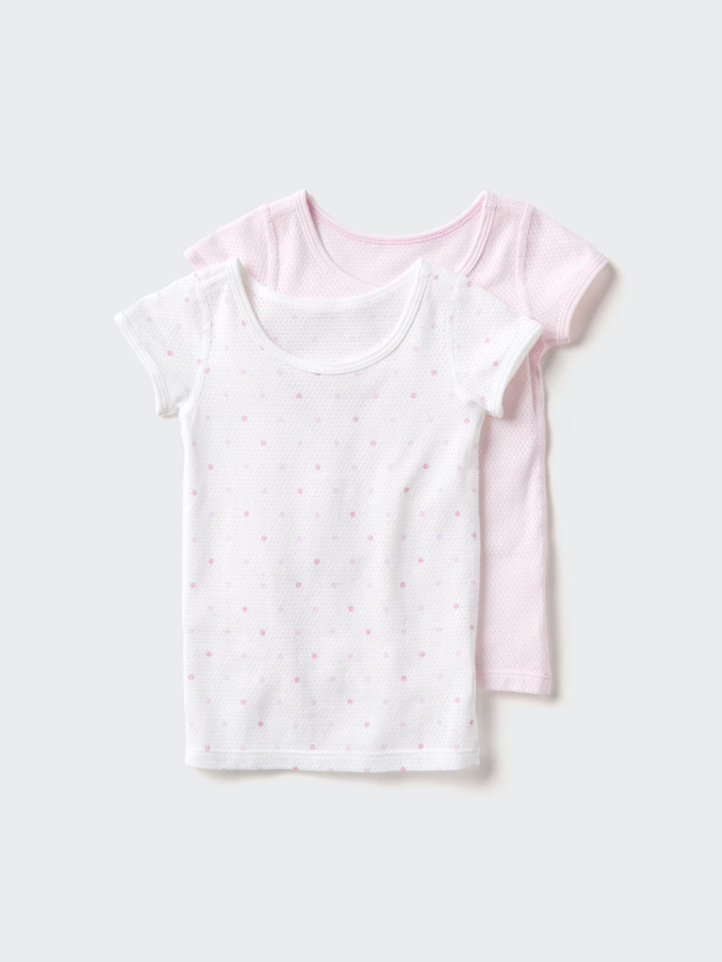 일본 유니클로 베이비 내의 코튼 메쉬 반팔 티셔츠 2장 세트 3컬러