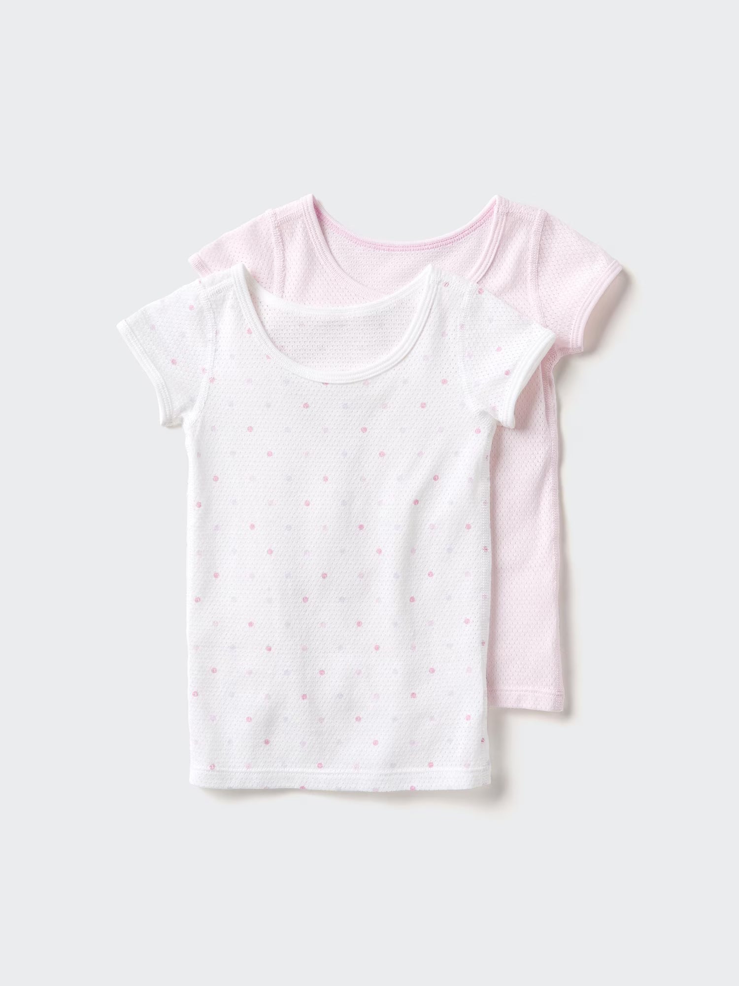 일본 유니클로 베이비 내의 코튼 메쉬 반팔 티셔츠 2장 세트 3컬러