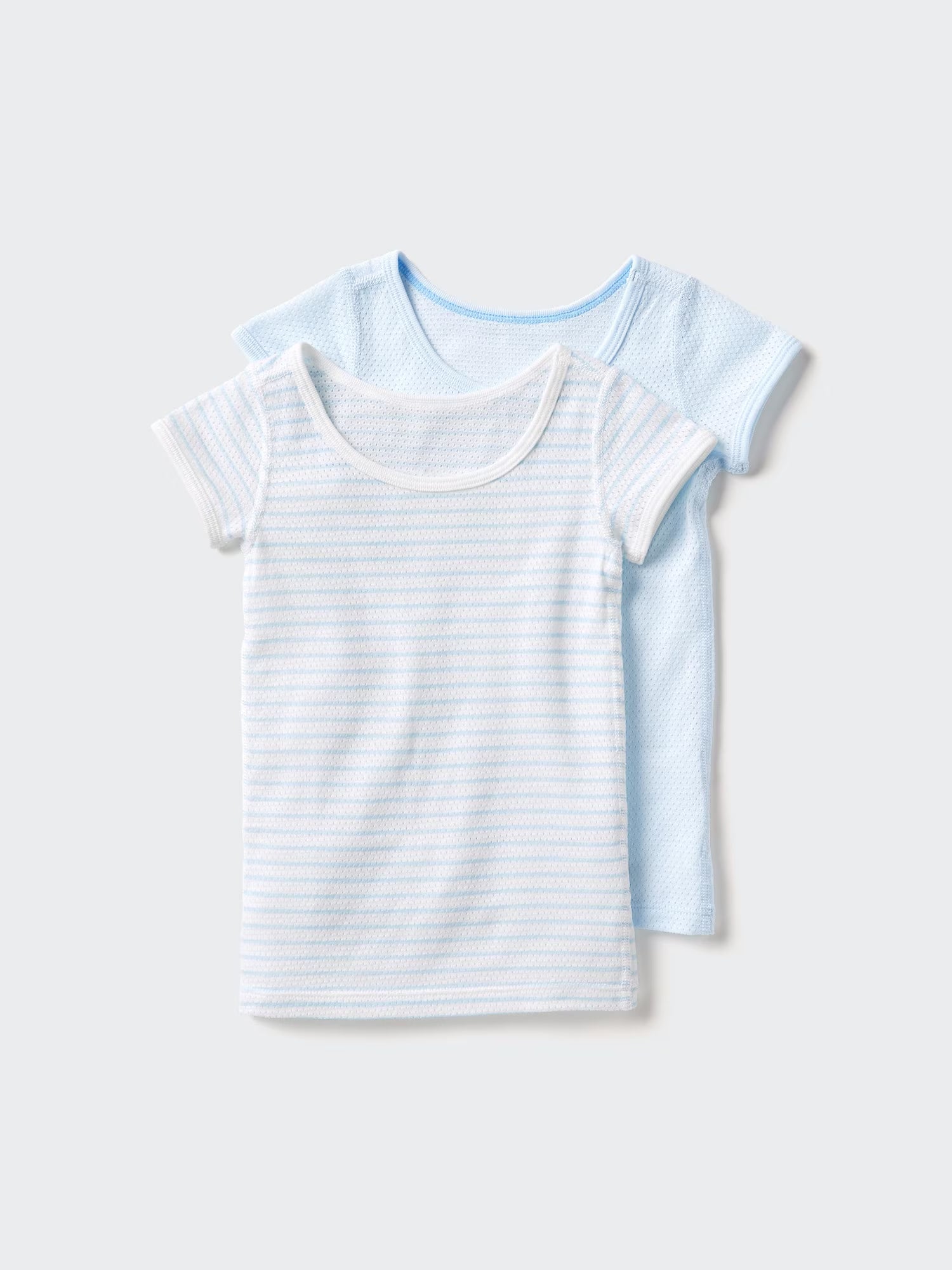 일본 유니클로 베이비 내의 코튼 메쉬 반팔 티셔츠 2장 세트 3컬러
