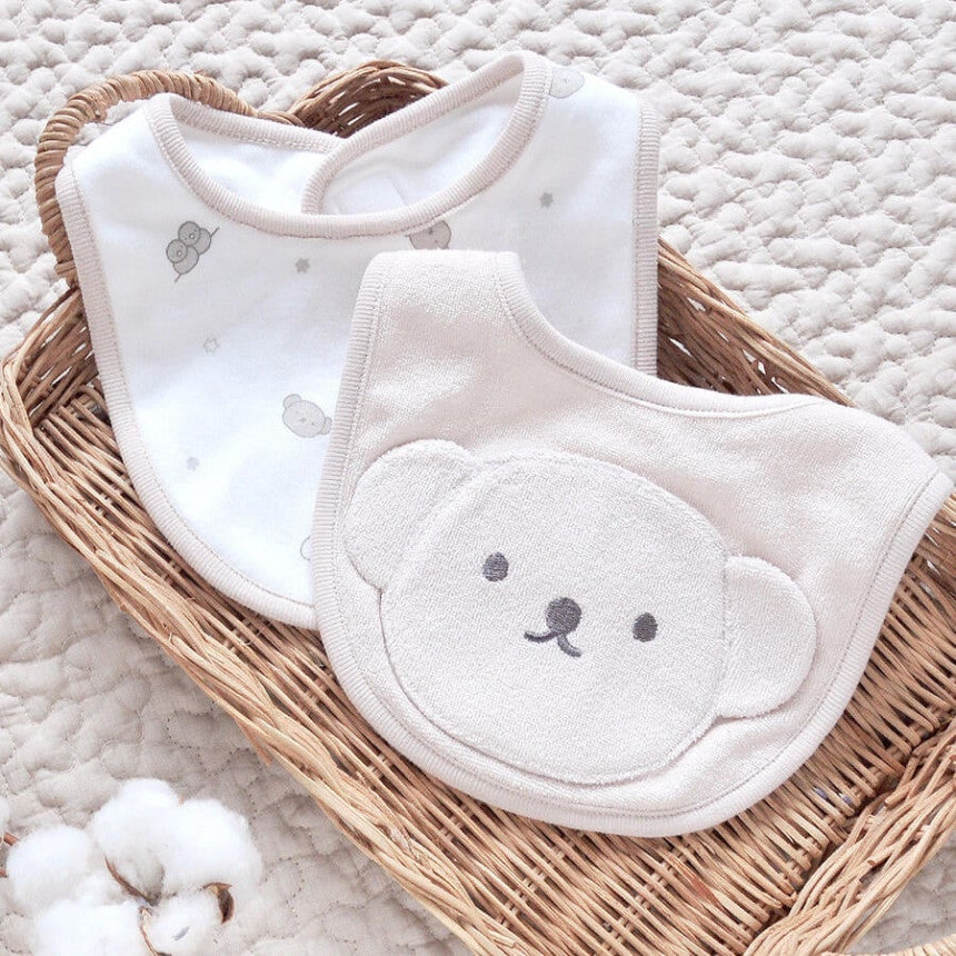 미피 턱받이 일본 신생아 더 라즈 베이비러스 영유아 2장 세트 4컬러