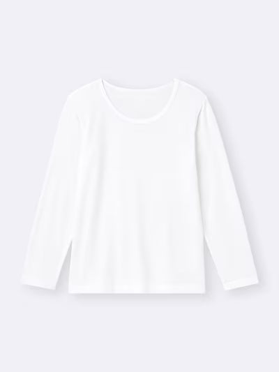 GU 키즈 내의 일본 지유 히트텍 남여공용 스타일 크루넥 긴팔티 3컬러