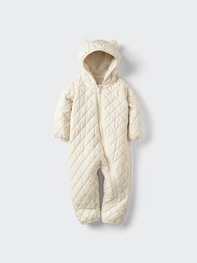 일본 유니클로 베이비 바디수트 겨울 일본 퍼프텍 워셔블 패팅 커버올 긴팔 3컬러