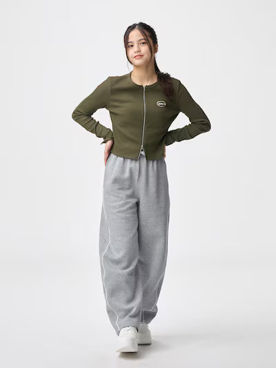 GU 키즈 바지 일본 지유 걸스 헤비 웨이트 스웨트 배럴 레그 팬츠 358377 3컬러