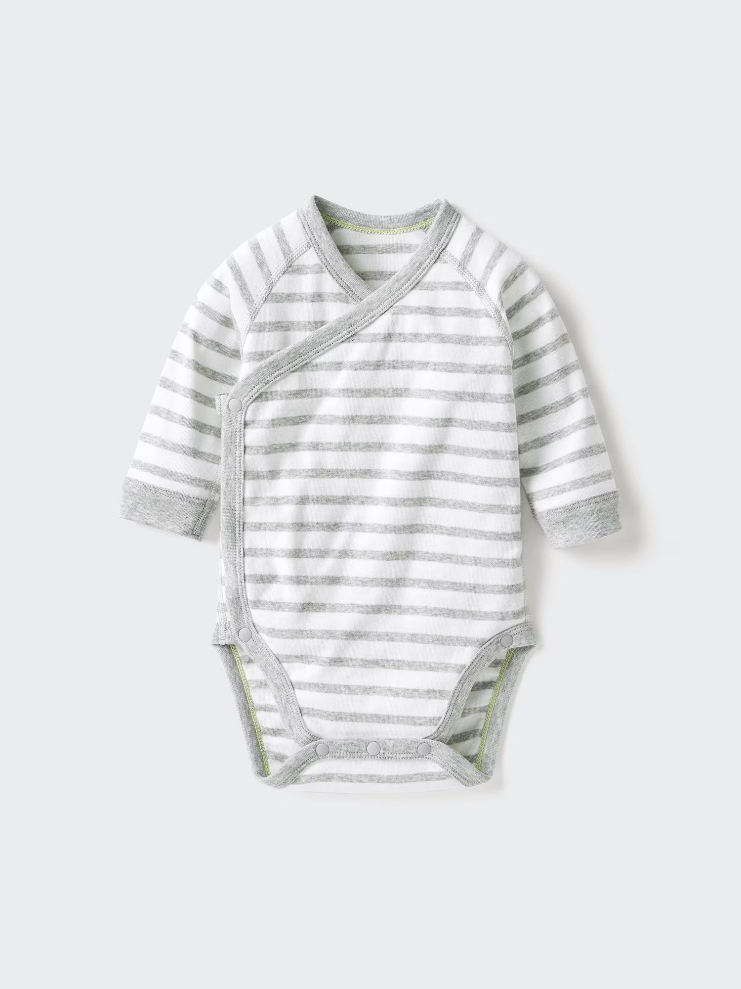 유니클로 베이비 바디슈트 일본 긴팔 티셔츠 앞트임 스트라이프 롬퍼
