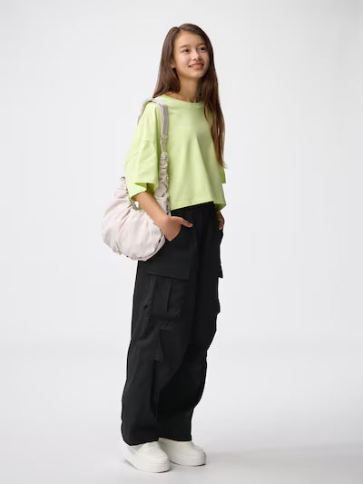 지유 키즈 바지 일본 GU 걸스 드라이 카고 팬츠 JR+E 2컬러 360519