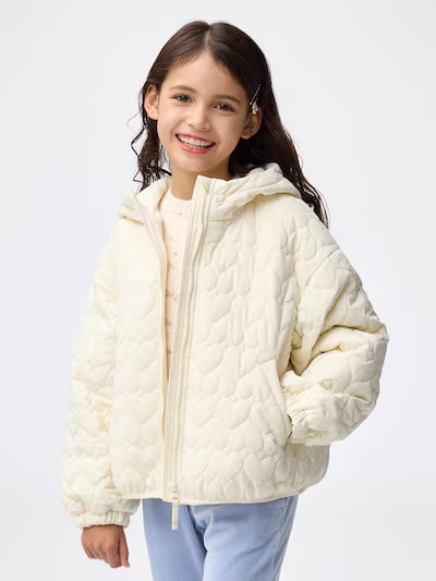 GU 키즈 패딩 일본 지유 블루종 자켓 후드 웜 패딩 하트 퀼팅 3컬러 357827