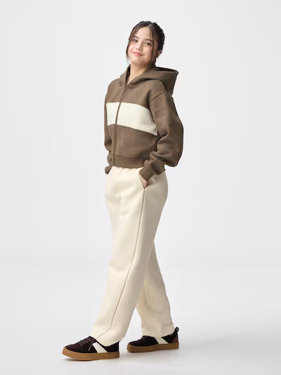 GU 키즈 바지 일본 지유 걸스 헤비 웨이트 스웨트 배럴 레그 팬츠 358377 3컬러