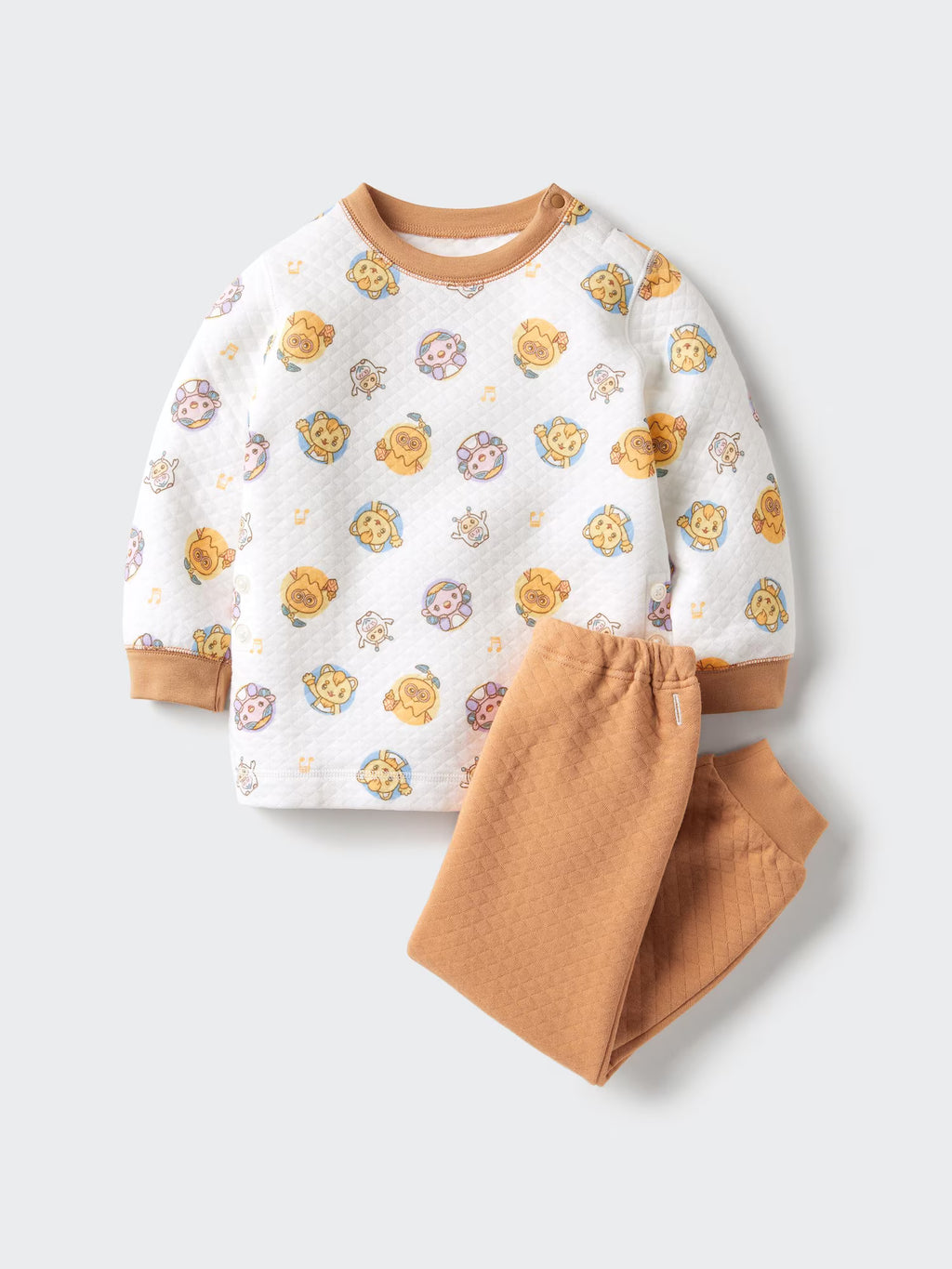 유니클로 베이비 잠옷 일본 파자마 동물 친구들 퀼트 긴팔 긴바지 세트