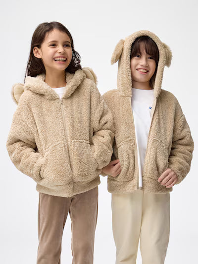 GU 키즈 티셔츠 일본 지유 후드집업 마시멜로필 후드티 강아지 디자인 358558