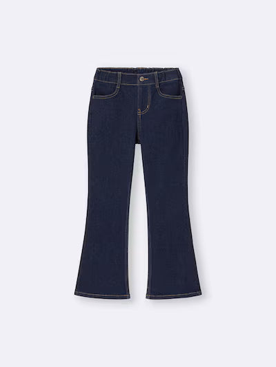 GU 키즈 바지 일본 지유 청바지 스트레치 슬림 플레어 팬츠 3컬러 358823