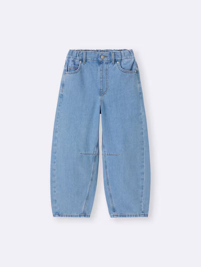 GU 키즈 바지 일본 지유 청바지 걸스 배럴 레그 라인스톤 팬츠 4컬러 358822