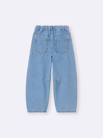 GU 키즈 바지 일본 지유 청바지 걸스 배럴 레그 라인스톤 팬츠 4컬러 358822