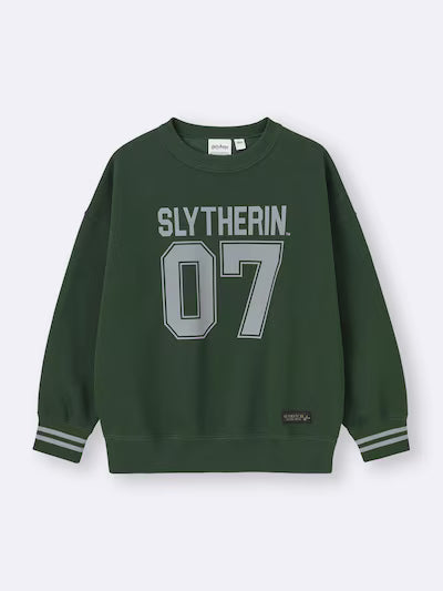 GU 키즈 티셔츠 일본 지유 맨투맨 해리포터 슬리더린 기숙사 디자인 357643