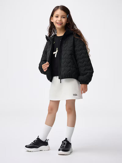 GU 키즈 패딩 일본 지유 블루종 자켓 후드 웜 패딩 하트 퀼팅 3컬러 357827