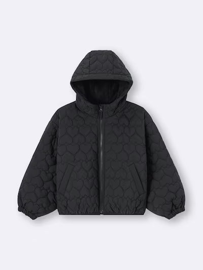 GU 키즈 패딩 일본 지유 블루종 자켓 후드 웜 패딩 하트 퀼팅 3컬러 357827