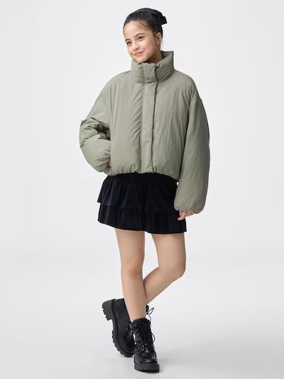 GU 키즈 패딩 일본 지유 점퍼 걸스 웜 크롭 블루종 주니어 358052 3컬러