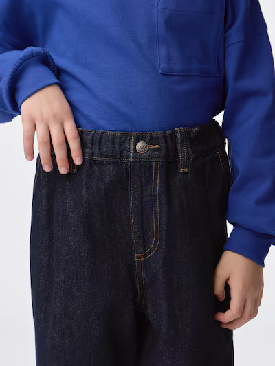 GU 키즈 바지 일본 지유 청바지 데님 캐럿 팬츠 358798 3컬러