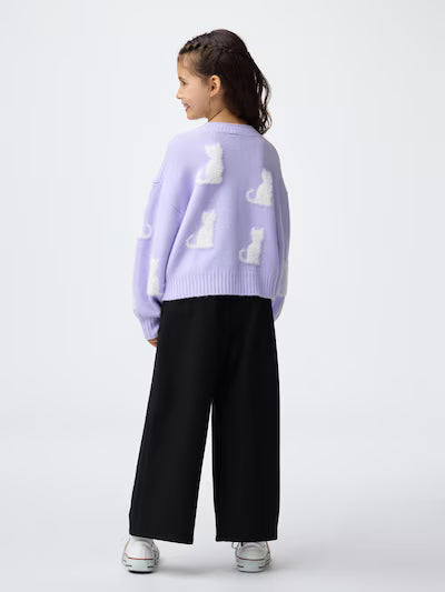 GU 키즈 바지 일본 지유 걸스 기모 와이드 팬츠 358428